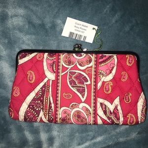 NWT VERA BRADLEY ROSY POSIES CLUTCH WALLET